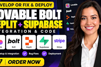 develop or fix and deploy lovable bolt replit supabase stripe integration code
