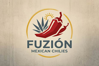 do modern mexican food chilli logo design 1 day