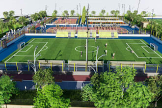 do 3d rendering of stadiums, sports complex, 3d stadium, indoor facility designs