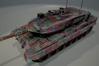 make a 3d model of a tank, artillery, military vehicle