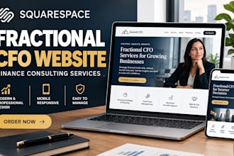 design squarespace fractional cfo website finance consulting services website UX