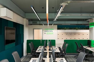do 3d office interior design and create photo realistic rendering