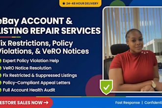 fix ebay listing issues, account restriction, and policy violation cases