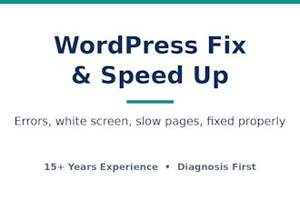 fix your wordpress errors and speed up your slow website