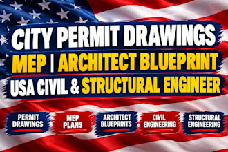 city permit drawings, mep, architect blueprint USA civil and structural engineer