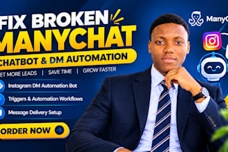 build manychat automation , ai chatbot for your social media