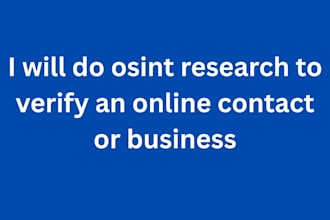do osint research to verify an online contact or business