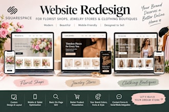 redesign florist shops jewelry stores clothing boutiques squarespace website