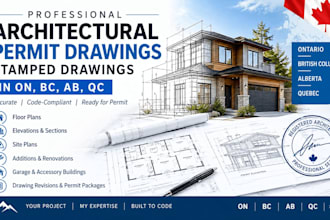 architectural permit stamped drawings in on, bc, ab, qc
