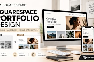 squarespace creative portfolio website, website makeover and mobile optimization