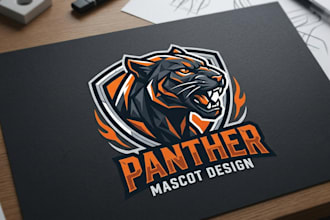 do unique tiger panther mascot logo design