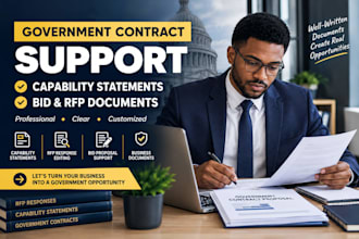 write government contract proposals, rfp responses, and bid proposals