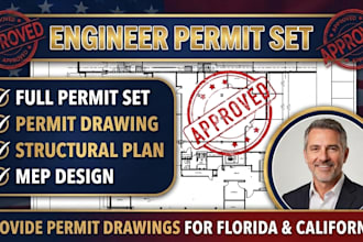 prepare structural engineer, sign and seal permit drawing florida, california ca