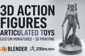 create 3d action figures, articulated toys and miniatures for 3d printing