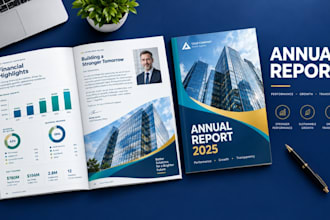design a professional annual report, business report or corporate brochure