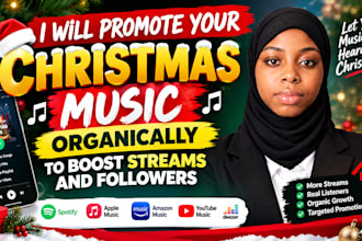 promote  your christmas music organically to boost stream and followers