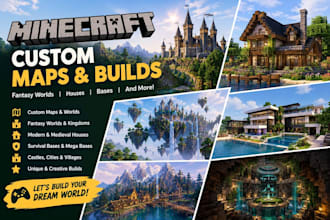 create custom minecraft maps and fantasy worlds, custom minecraft houses, bases