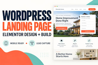 design a wordpress landing page in elementor for lead generation