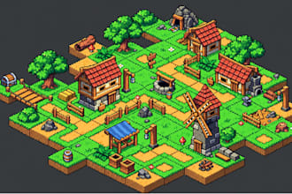 isometric pixel game art retro pixel art 2d sprite environment rpg game assets