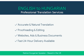 translate or proofread english to hungarian professionally