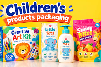 design kids packaging, toy boxes, baby products and children product packaging