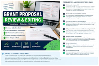 review and edit non profit grant proposal for clarity and professionalism