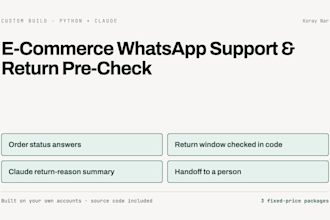 build an ai whatsapp support and order return bot for shopify