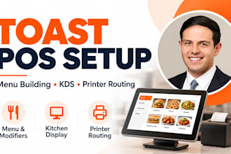 setup toast pos menu, modifiers, kds and printer routing