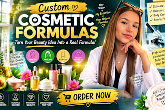 create cosmetic formulas for skincare, haircare, body care and beauty products