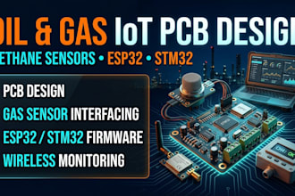 oil gas iot pcb methane gas sensors esp32 stm32 mcu wireless monitoring firmware