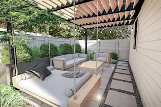 do backyard design, patio design, pool design, and landscape rendering