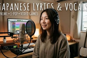 write original japanese lyrics and sing vocals for your anisong  jpop track