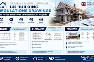 do UK building regulations drawing for house extensions and residential projects