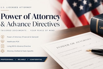 draft your power of attorney as a US licensed attorney