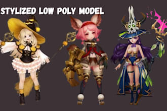model rig animate stylized low poly 3d character model game assets npc model