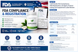 assist with fda registration, US agent, product listing
