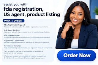 assist you with fda registration, US agent, product listing