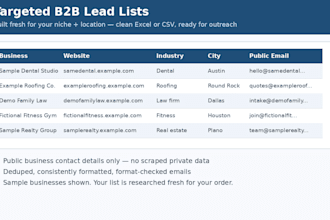 build a targeted b2b lead list with business contact details