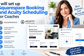 setup squarespace booking and acuity scheduling for coaches
