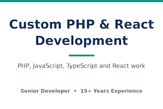 be your PHP, javascript, typescript and react developer