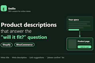 write SEO product descriptions for your shopify or woocommerce store