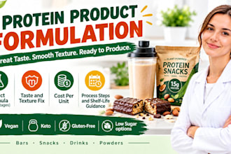 formulate high protein bar, snack, drink and food product for your brand