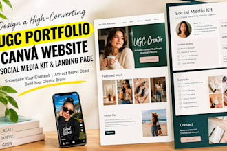 design high converting ugc portfolio canva website social media kit landing page