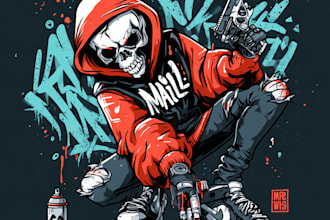 design a badass character graffiti style for you