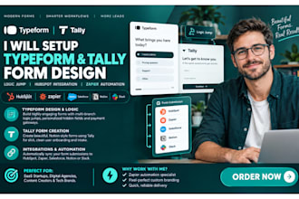 design typeform tally form logic jump hubspot integration zapier automation
