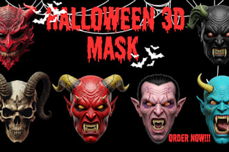 sculpt 3d halloween mask horror mask cosplay mask 3d helmet 3d demon skull mask