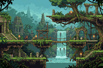 design 2d platformer levels pixel tilesets tilemaps game map and environment art