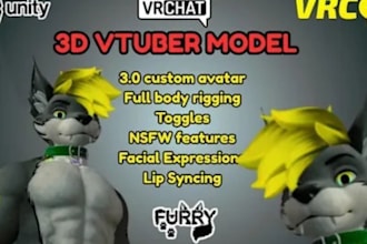 custom furry vr chat avatar nsfw avatar vr character vrc avatar vr chat avatar