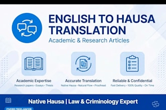 translate english to hausa articles about law, criminology and research