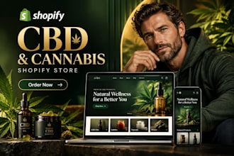 create a professional cbd cannabis hemp marijuana vape store shopify